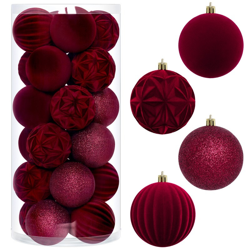 Kuglice za bor – set od 24 kom, od baršuna, 8 cm_5