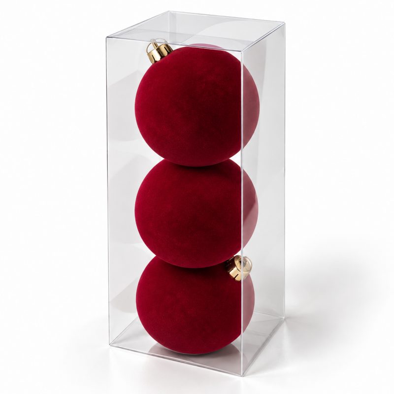 Kuglice za bor – set od 3 kom, od baršuna, 10 cm_4