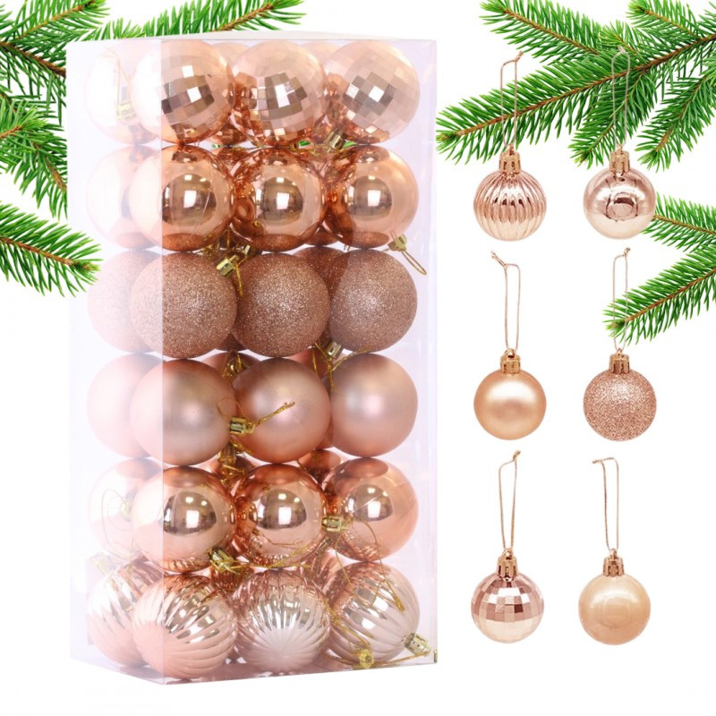 Kuglice za bor – set od 36 kom, 5,5 cm, zlatne_1