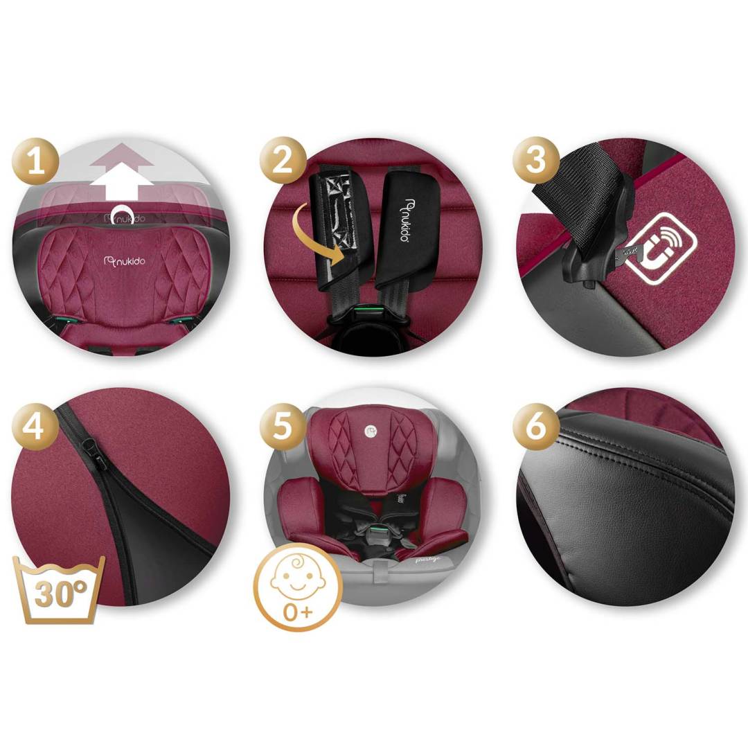 Nukido Prestige Line autosjedalica roza 40–150 cm ISOFIX_13
