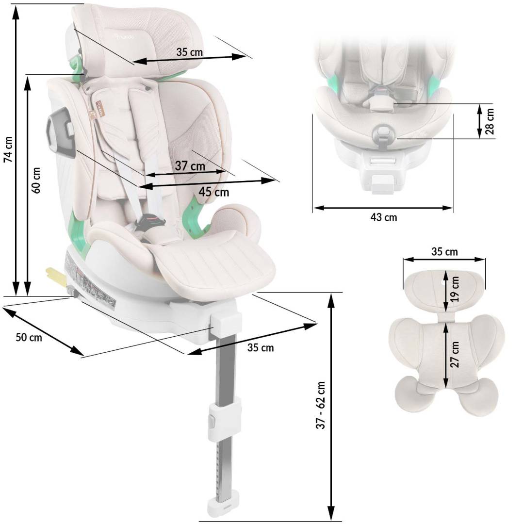 Nukido Shelly autosjedalica i-Size ISOFIX 40–150 cm bež_16