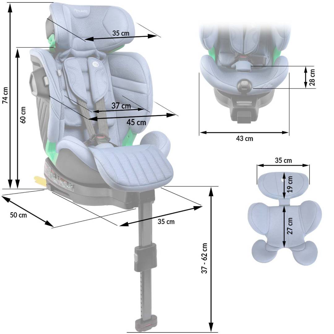 Nukido Shelly bež autosjedalica s ISOFIX sustavom 40–150 cm_17