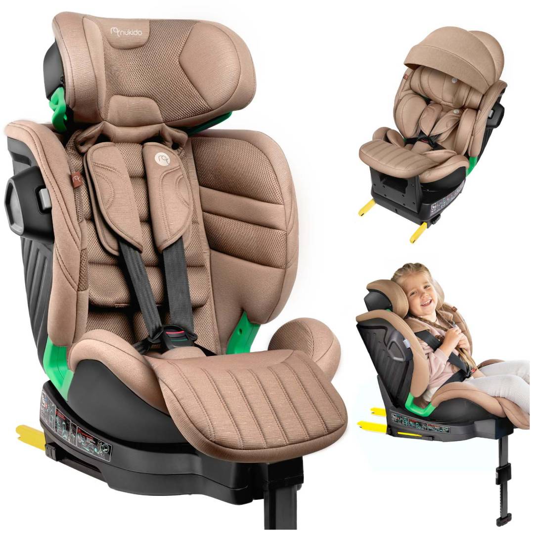 Okretna autosjedalica Nukido Shelly ISOFIX 40–150 cm bež_1