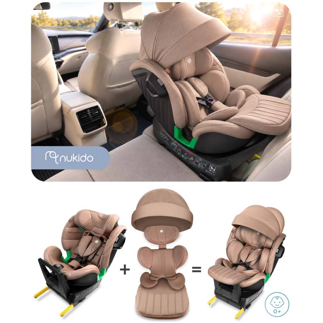 Okretna autosjedalica Nukido Shelly ISOFIX 40–150 cm bež_12
