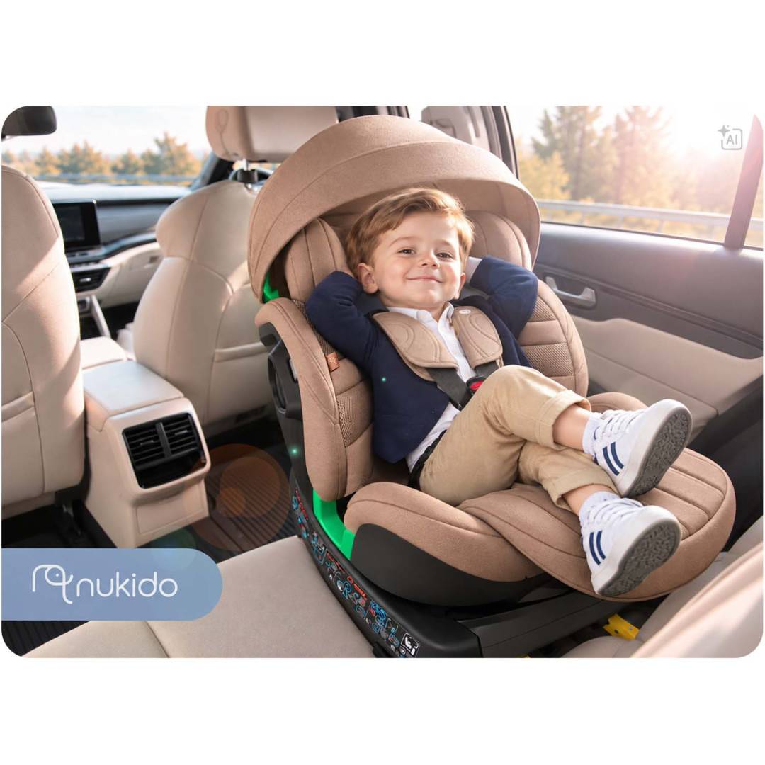 Okretna autosjedalica Nukido Shelly ISOFIX 40–150 cm bež_5