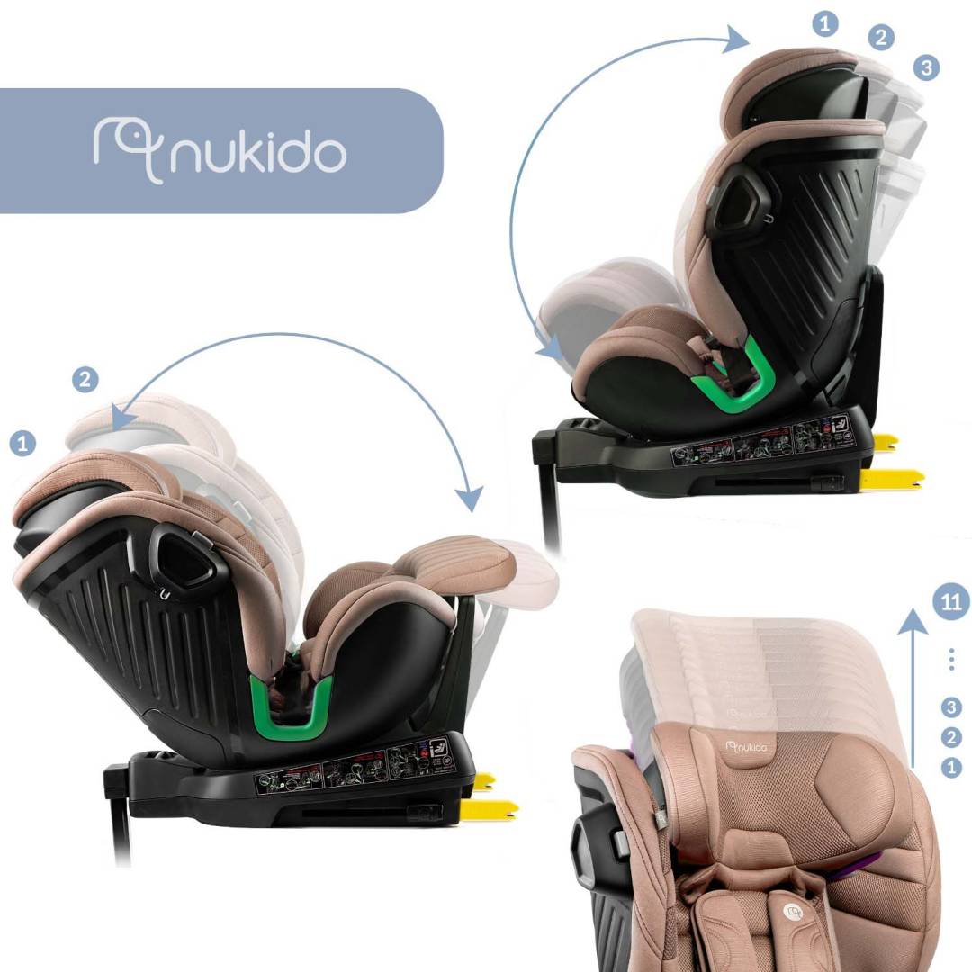 Okretna autosjedalica Nukido Shelly ISOFIX 40–150 cm bež_6
