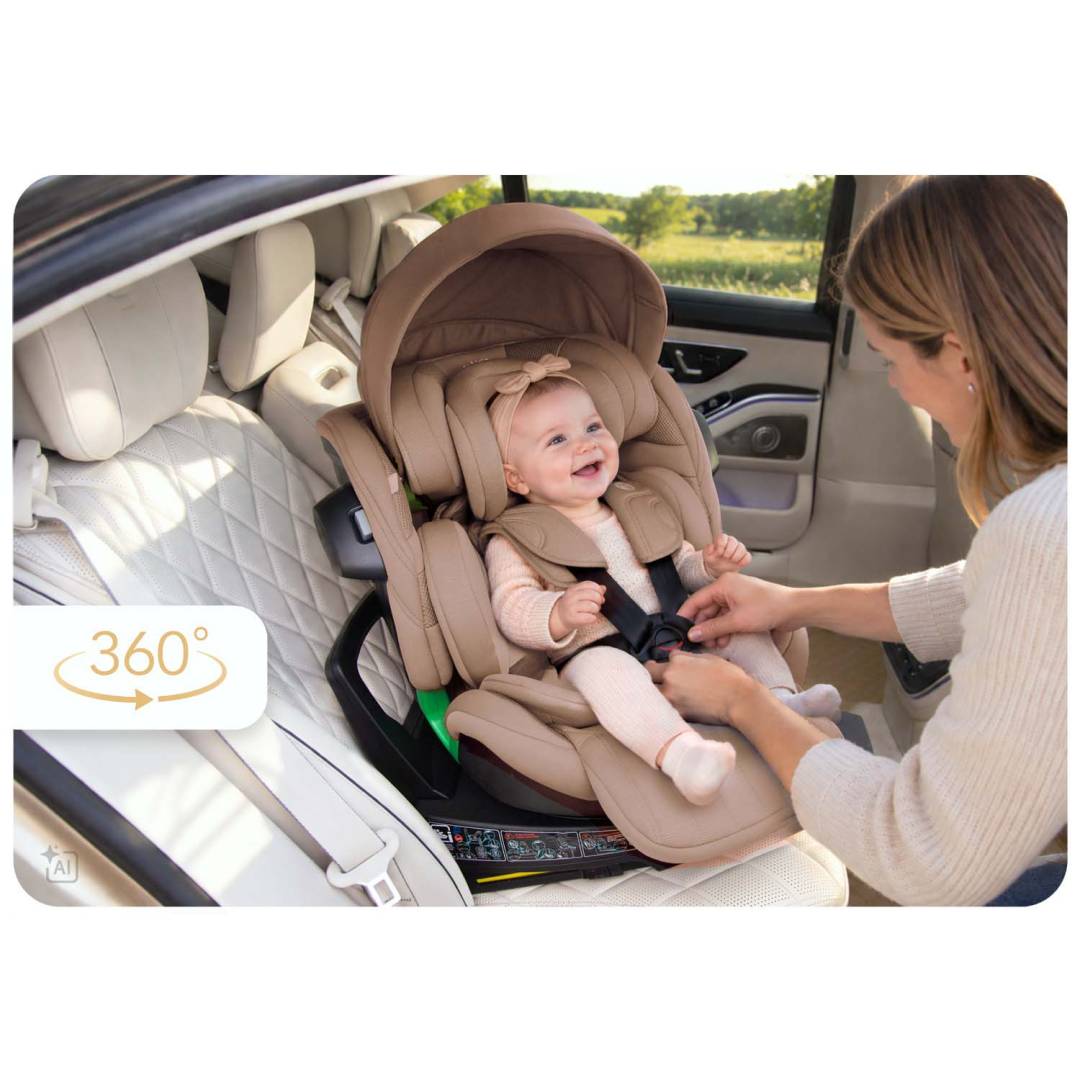 Okretna autosjedalica Nukido Shelly ISOFIX 40–150 cm bež_9