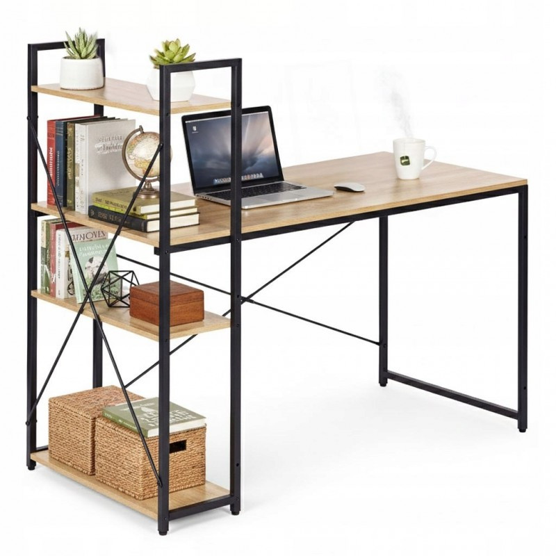 Radni stol – s policom, 120×60 cm, crni, STL24JBR_3