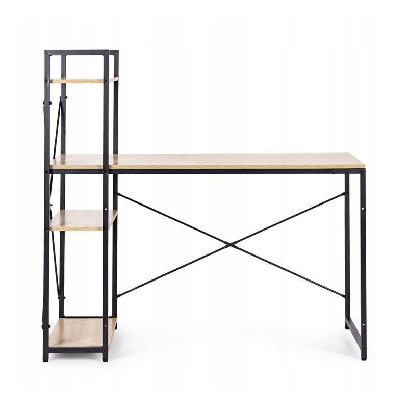 Radni stol – s policom, 120×60 cm, crni, STL24JBR_5