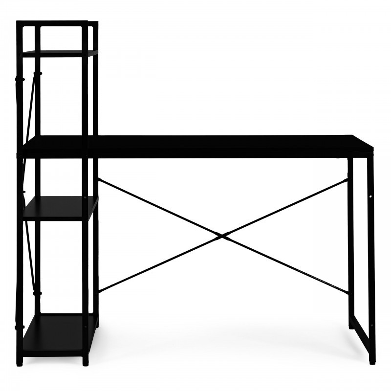 Radni stol – s policom, 120×60 cm, crni_4