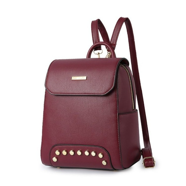 Ruksak – eko koža, 23 cm, bordo_1