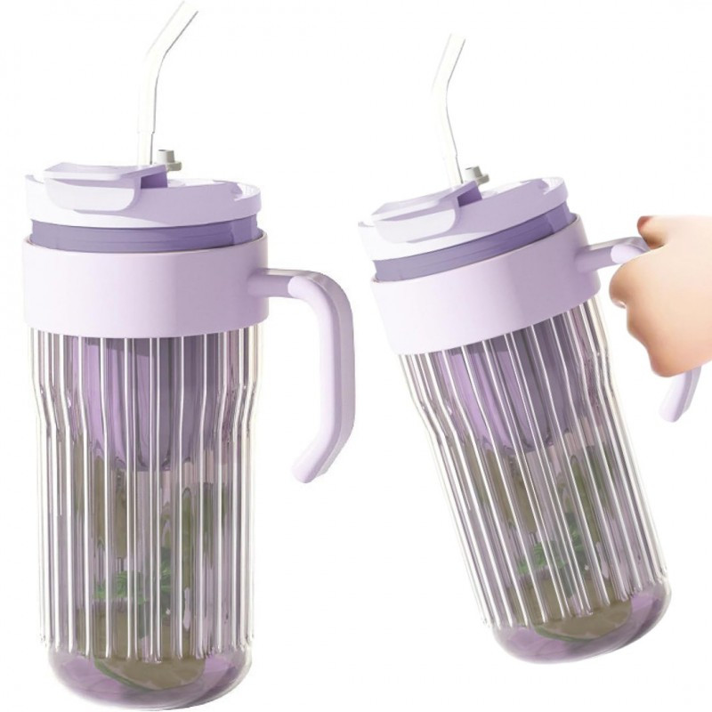 Šalica – sa slamkom, 550 ml, ljubičasta_1