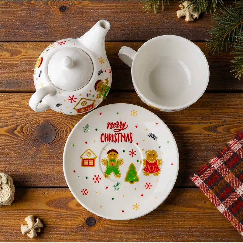 Set čajnik i šalica – s tanjurićem i žličicom, 16,2 cm, 420 ml_2