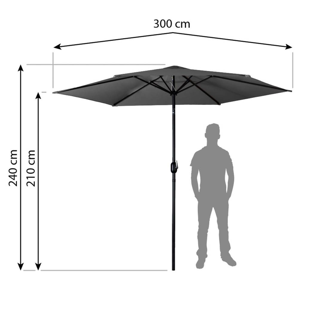 Sklopivi vrtni suncobran 300 cm sa 6 segmenata i navlakom_4