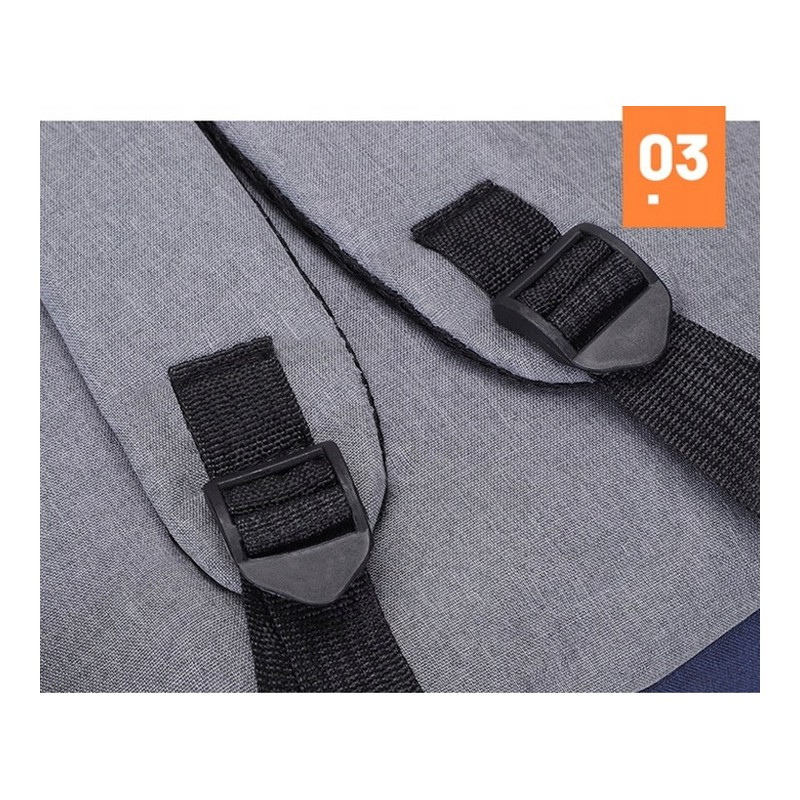 Školski ruksak – s USB priključkom, 43×30 cm, sivi_5