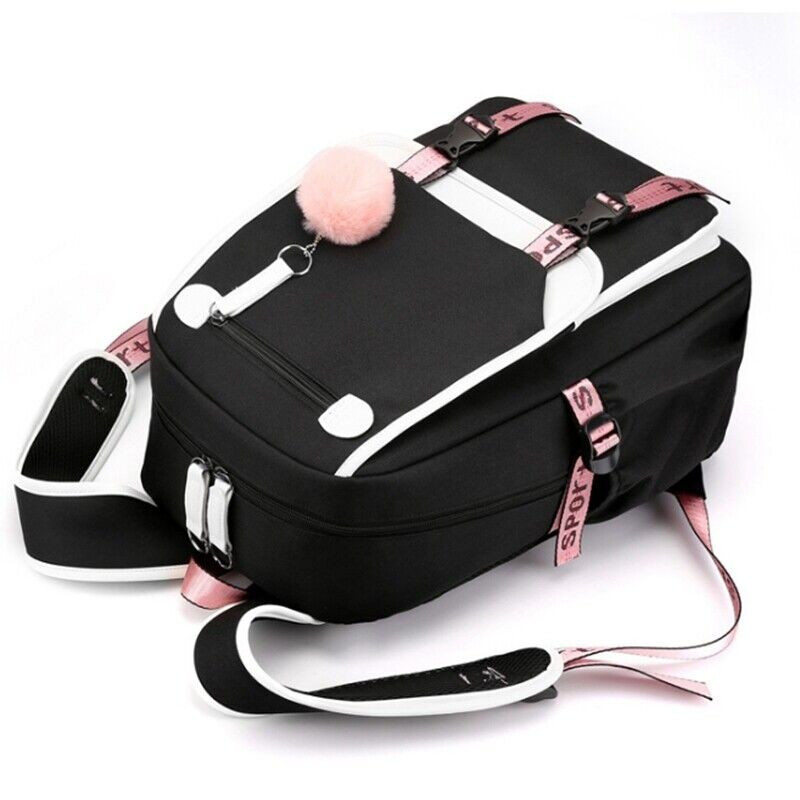 Školski ruksak – s USB priključkom, 46 cm, crni_5