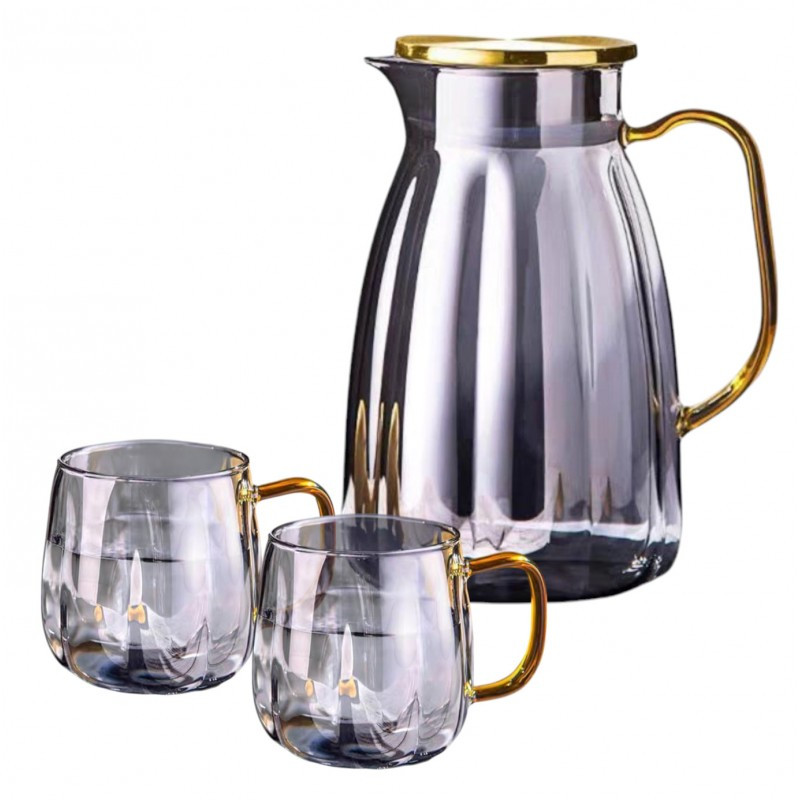 Stakleni vrč – s poklopcem, 1600 ml_2