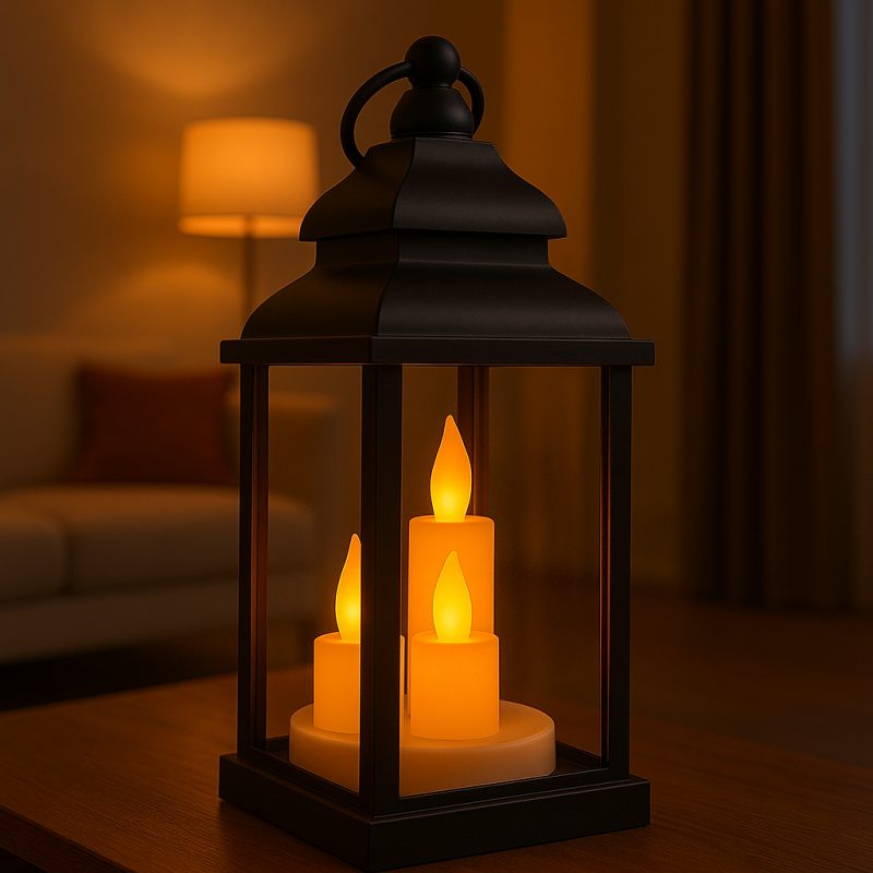 Svijećnjak – LED, 10×22 cm, bež_3