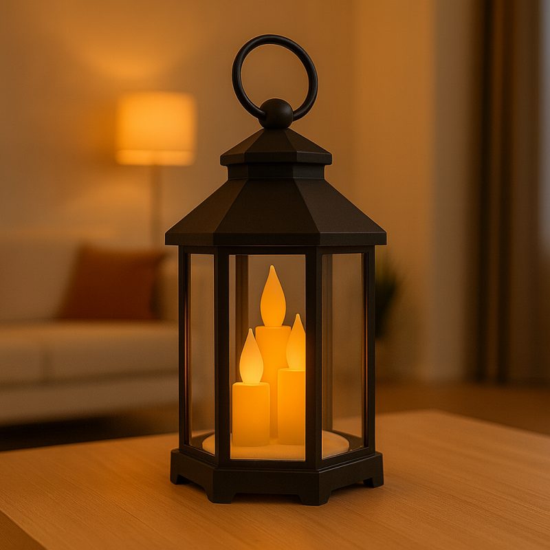 Svijećnjak – LED, 12×21 cm, crni_2