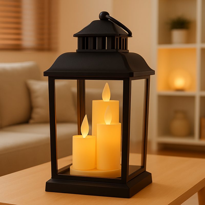 Svijećnjak – LED, 12×23 cm, bež, LAMP54WZ2_2