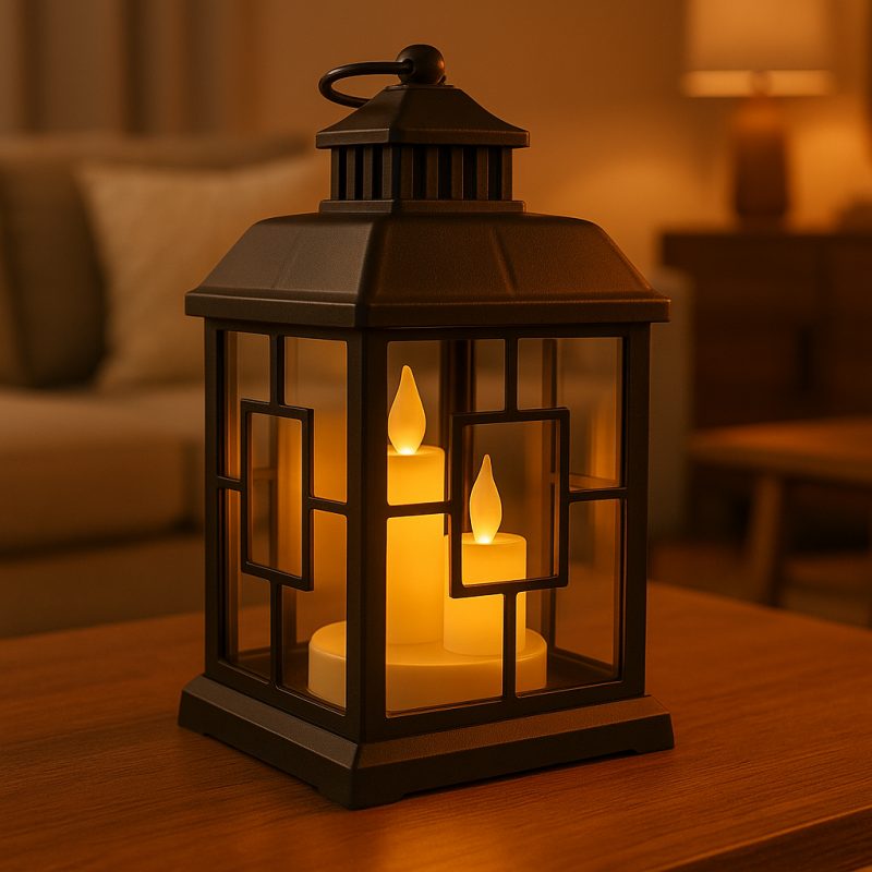 Svijećnjak – LED, 12×23 cm, bež_2