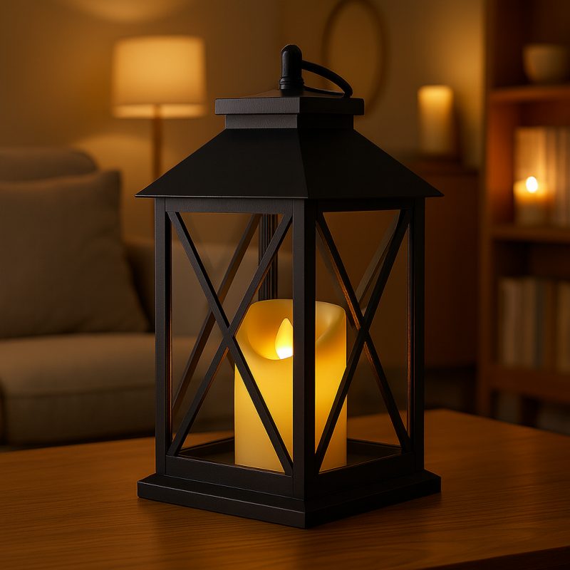 Svijećnjak – LED, 14×30 cm, bež_3