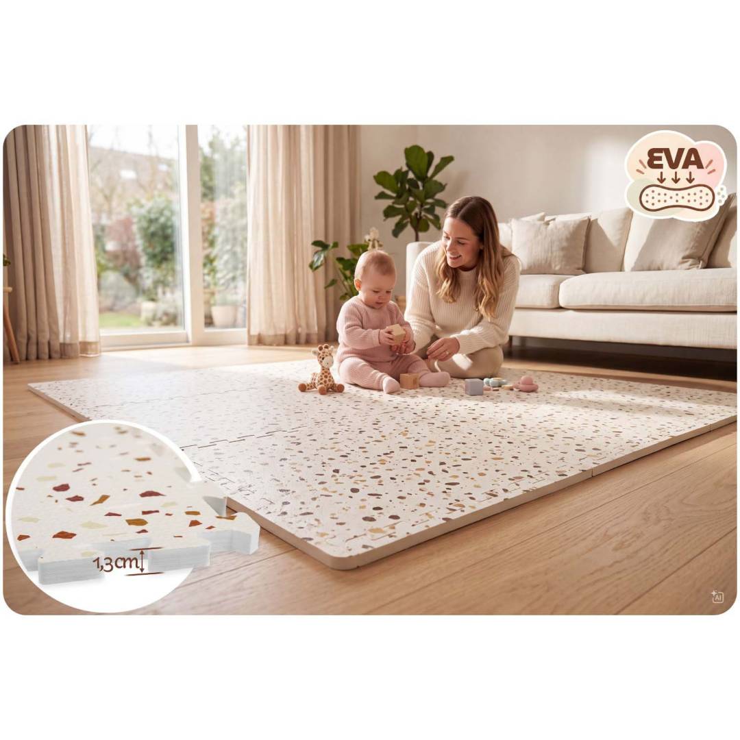 Svijetlosmeđa pjenasta podloga puzzle Ricokids 175 × 118 cm bež_2