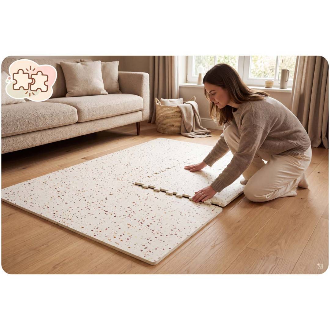 Svijetlosmeđa pjenasta podloga puzzle Ricokids 175 × 118 cm bež_4