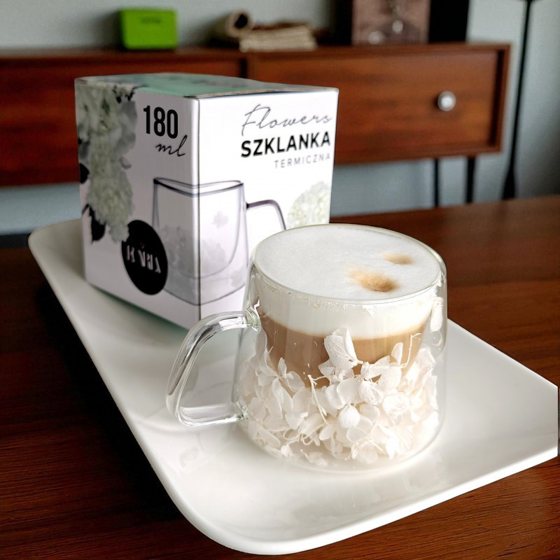 Termo čaša s cvijećem, 9,5 cm, 180 ml, bijela_4