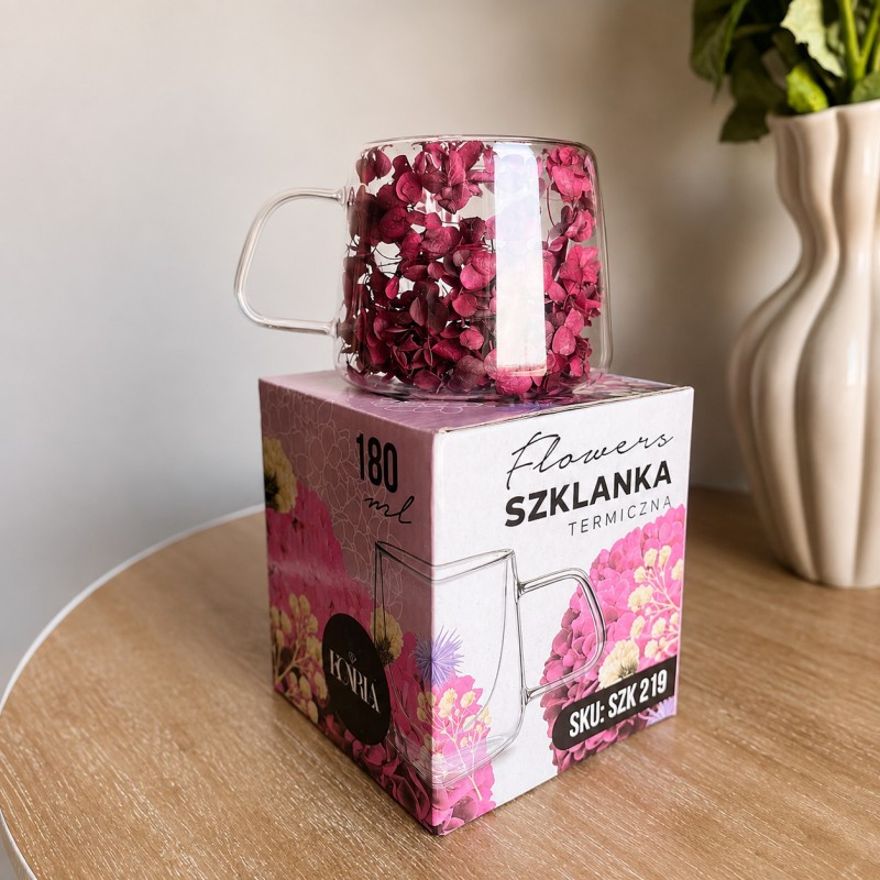 Termo čaša s cvijećem, 9,5 cm, 180 ml, crvena_5