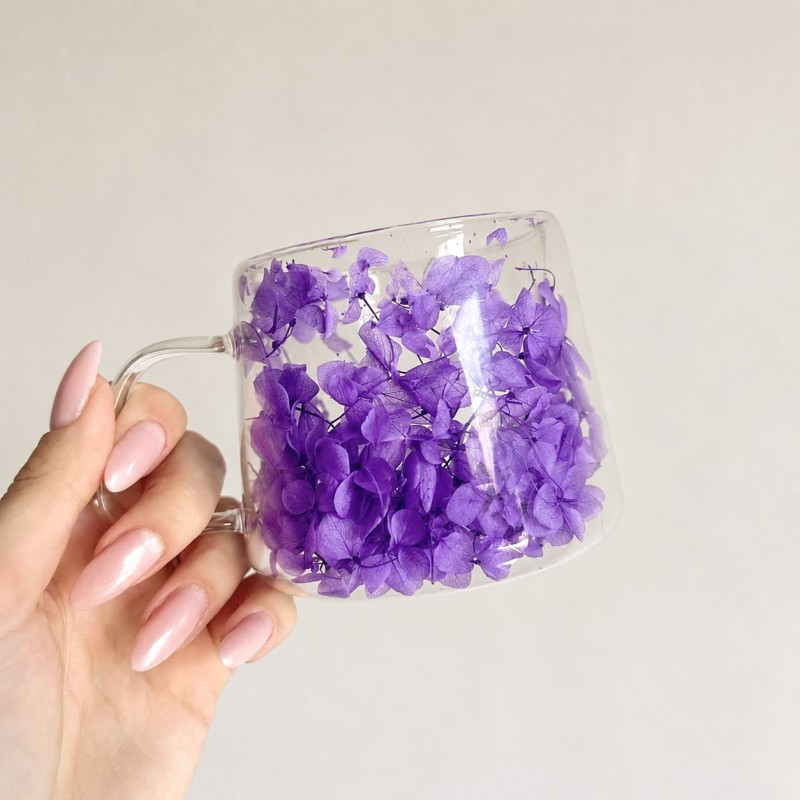 Termo čaša s cvijećem, 9,5 cm, 180 ml, plava, SZK217_2