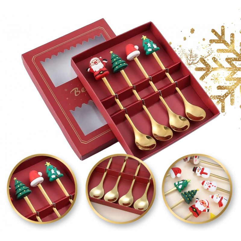 Torbica za pribor – set od 4 kom, s tanjurićem i žličicom, 16,8×2,8 cm, zlatna_1