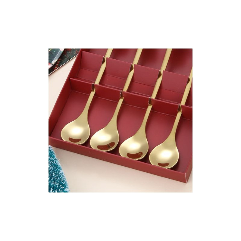 Torbica za pribor – set od 4 kom, s tanjurićem i žličicom, 16,8×2,8 cm, zlatna_3