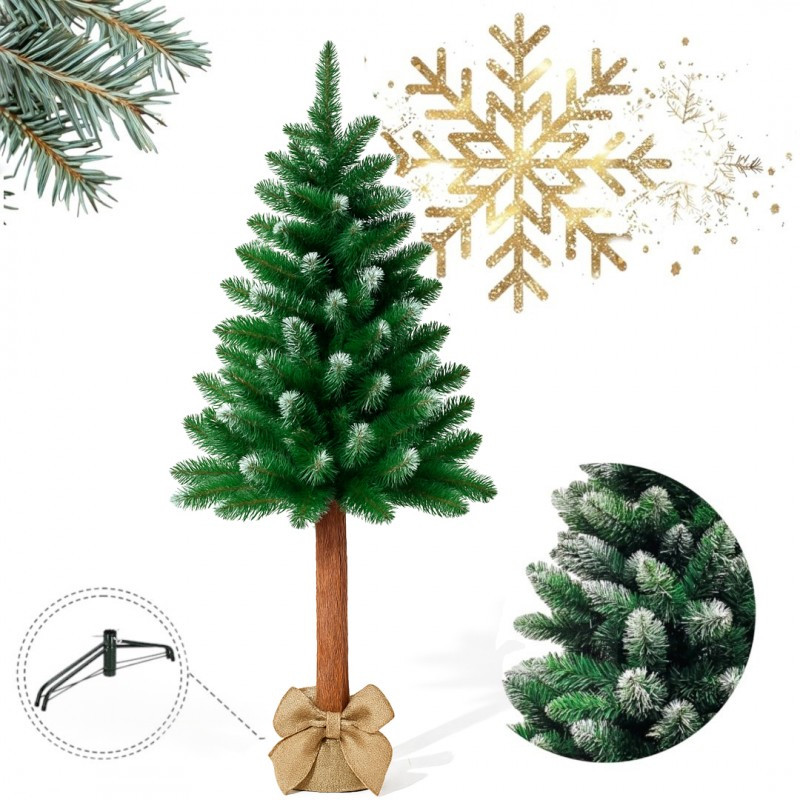 Umjetni bor – smreka na deblu, sa snijegom, 150 cm_1
