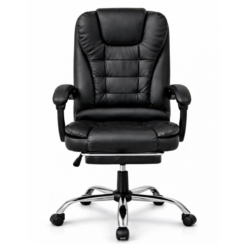 Uredska stolica – Boss, s naslonom za noge, 68×58×34 cm, crna_4