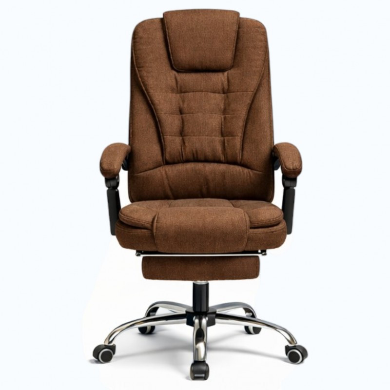 Uredska stolica – Boss, s naslonom za noge, 68×58×34 cm, smeđa_3