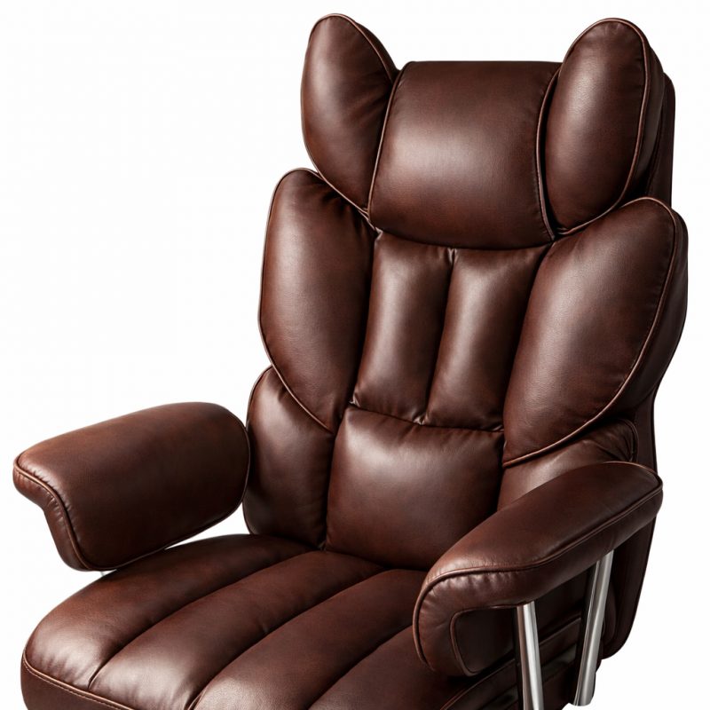 Uredska stolica – Relax, s naslonom za noge, 77×38×65 cm, smeđa_4
