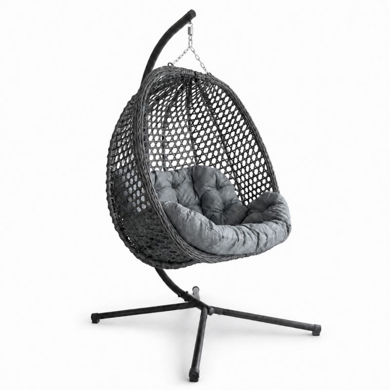 Viseća fotelja – kokon, 120×77×23 cm, antracit_3