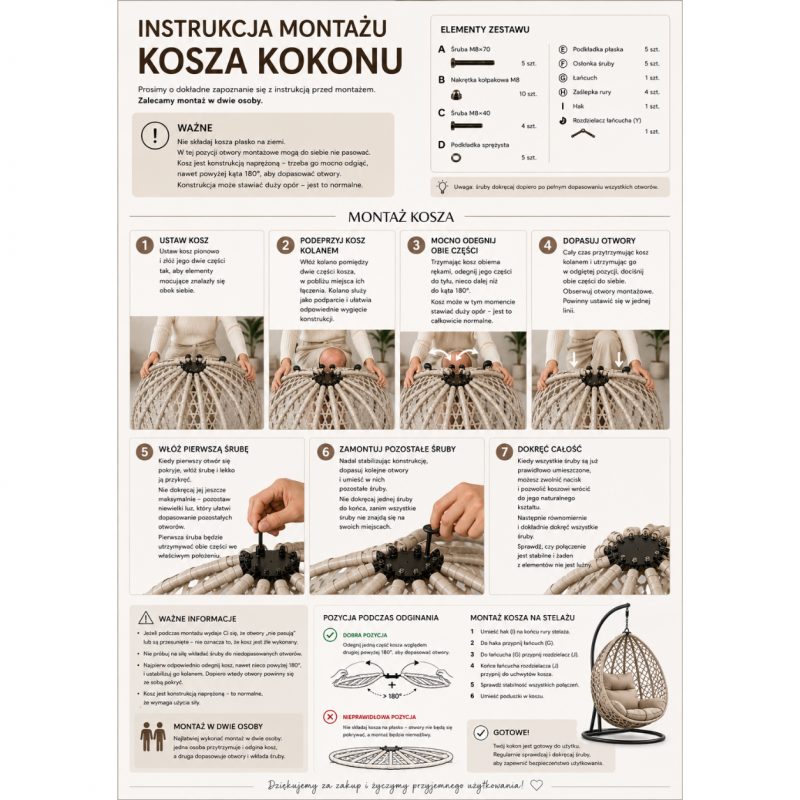 Viseća fotelja – kokon, 120×77×23 cm, antracit_5